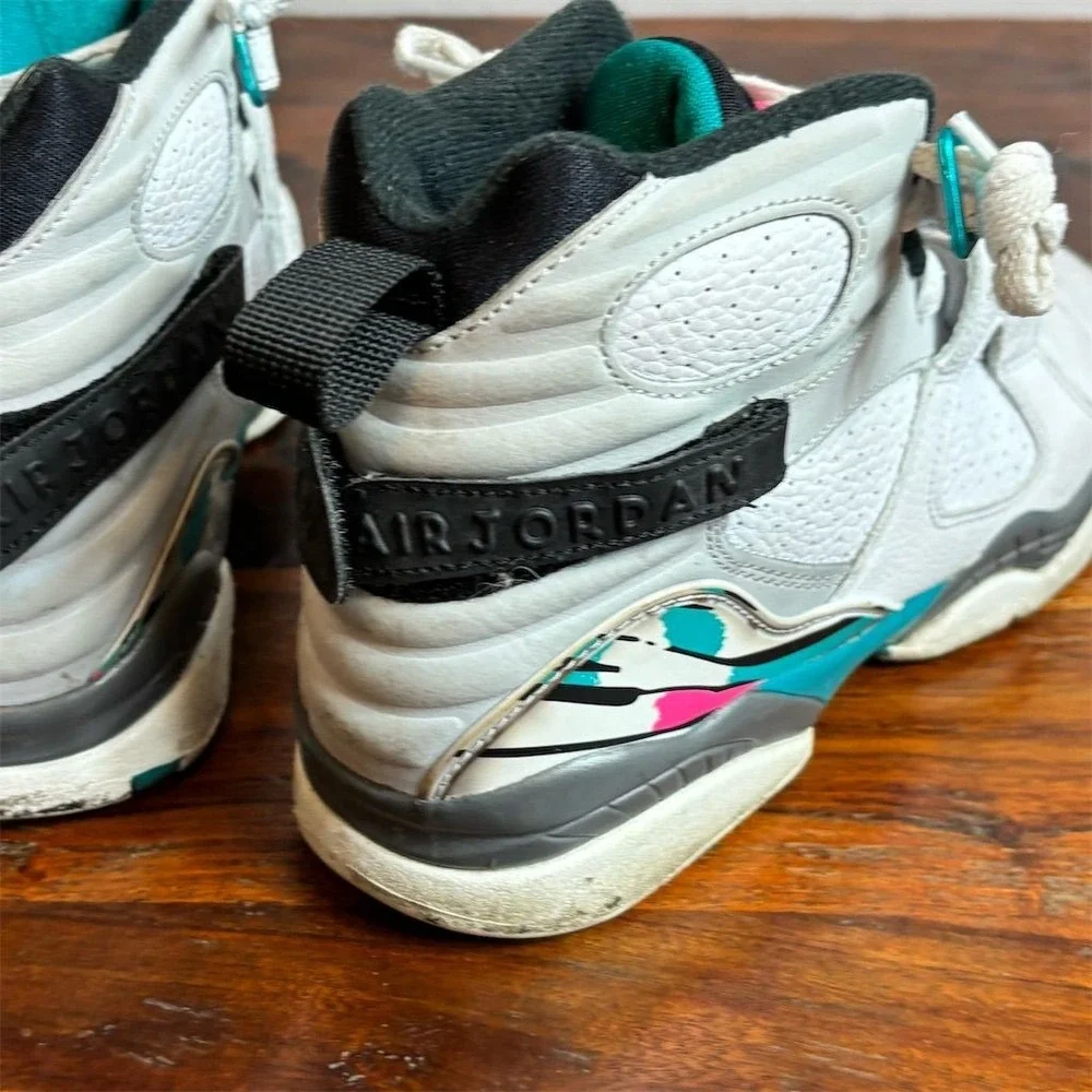 Nike Air Jordan 8 Retro 'South Beach' Kids Sneakers Size 7Y Multicolor‎